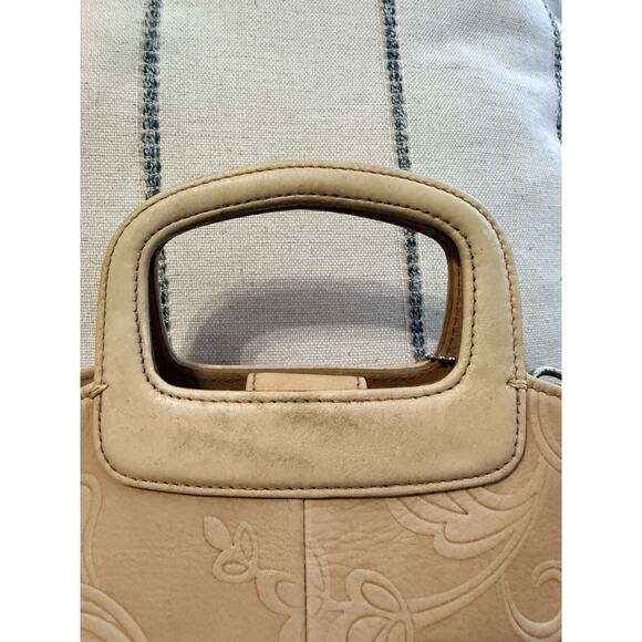 Vintage Fossil Embossed Genuine Leather Purse Crossbody Bag Tan Beige Y2K 90s - Picture 7 of 13